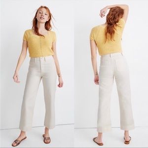 NWT Madewell Slim Emmett Wide-Leg Crop Pants